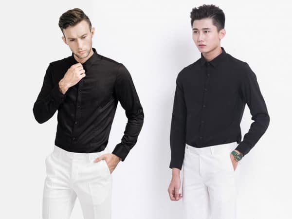 Áo sơ mi đen mặc với quần màu gì
