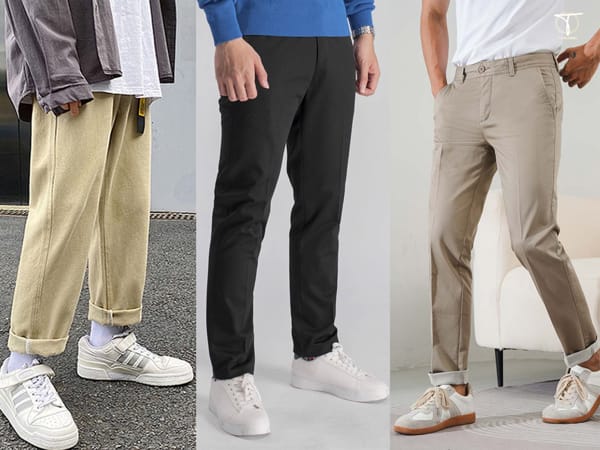 Giày thể thao phối với quần Kaki