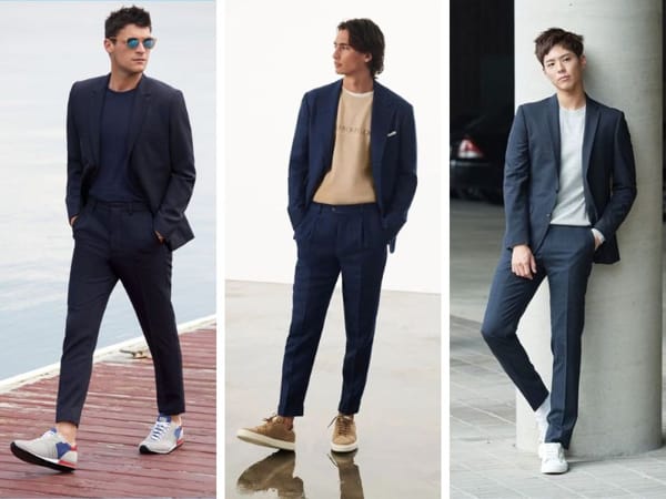 Quần tây phối với giày thể thao cho phong cách công sở